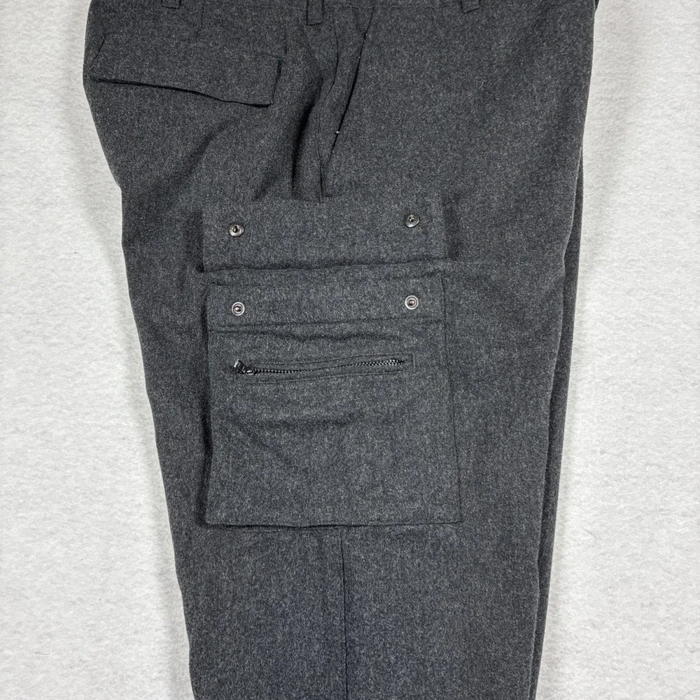 Vintage Banana Republic Dawson Wool Cargo‎ Pants Y2K Mens 36x32 Charcoal Gray